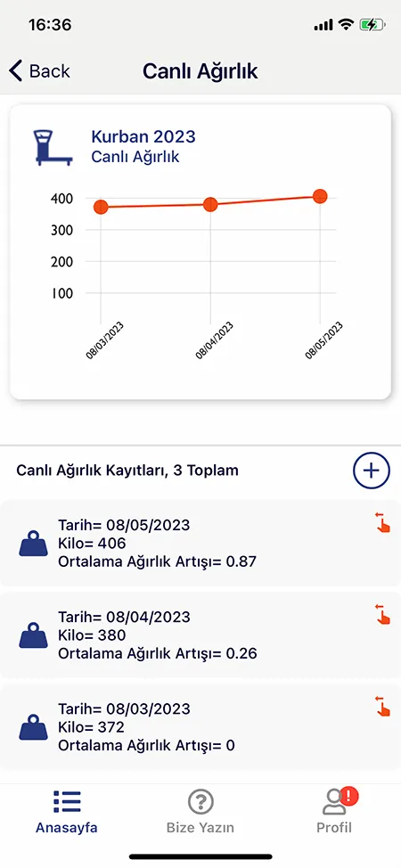 Állattenyésztési Mérleg Program Mobil Képernyőkép 2